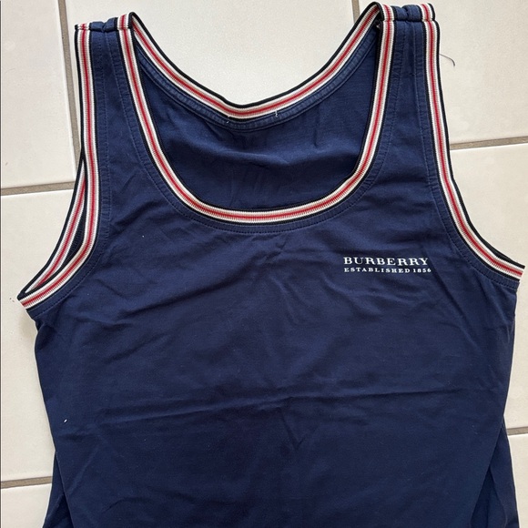 Burberry Dark Blue Tank Top with Red and White Trim - Picture 3 of 4
